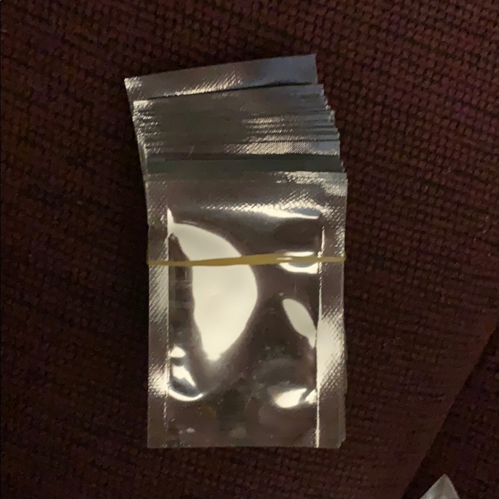 Mylar metallic Silver - holds liquids samples